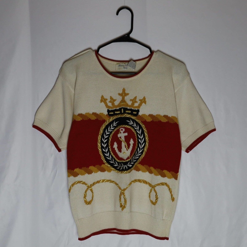 Marisa Christina Petite Sweater Women's S/M Short Sleeve Pullover 90's Vintage